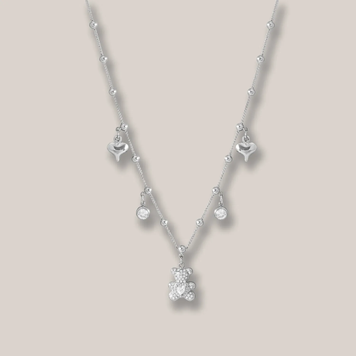 COLLANA CHARMY TEDDY, COLORE: Argento
