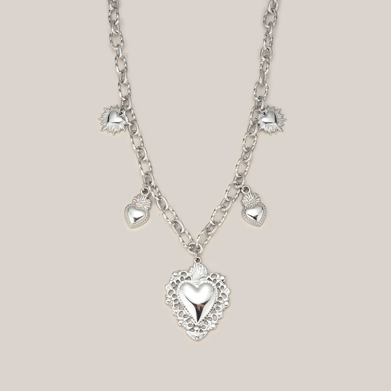 COLLANA SACRED HEARTS, COLORE: Argento