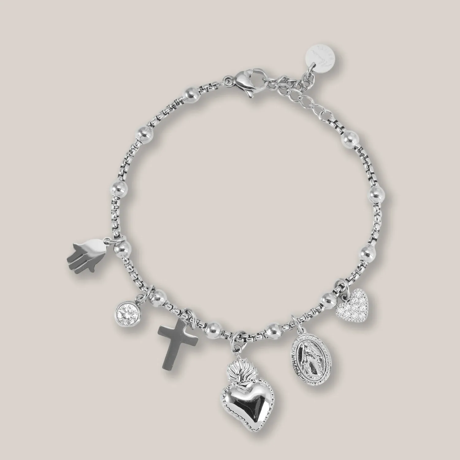 BRACCIALE AMULETO, COLORE: Argento