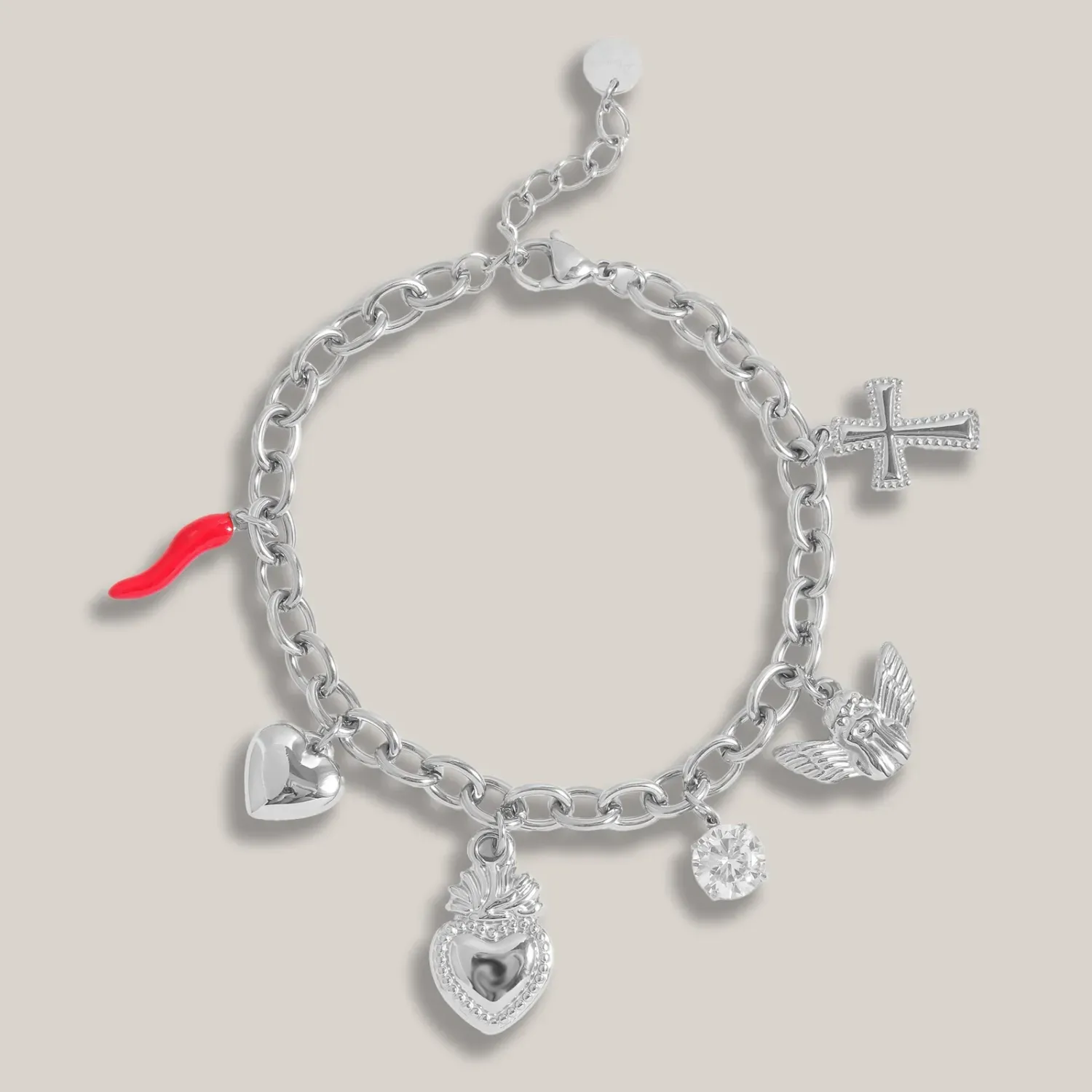 BRACCIALE CHARMY LUCK, COLORE: Argento