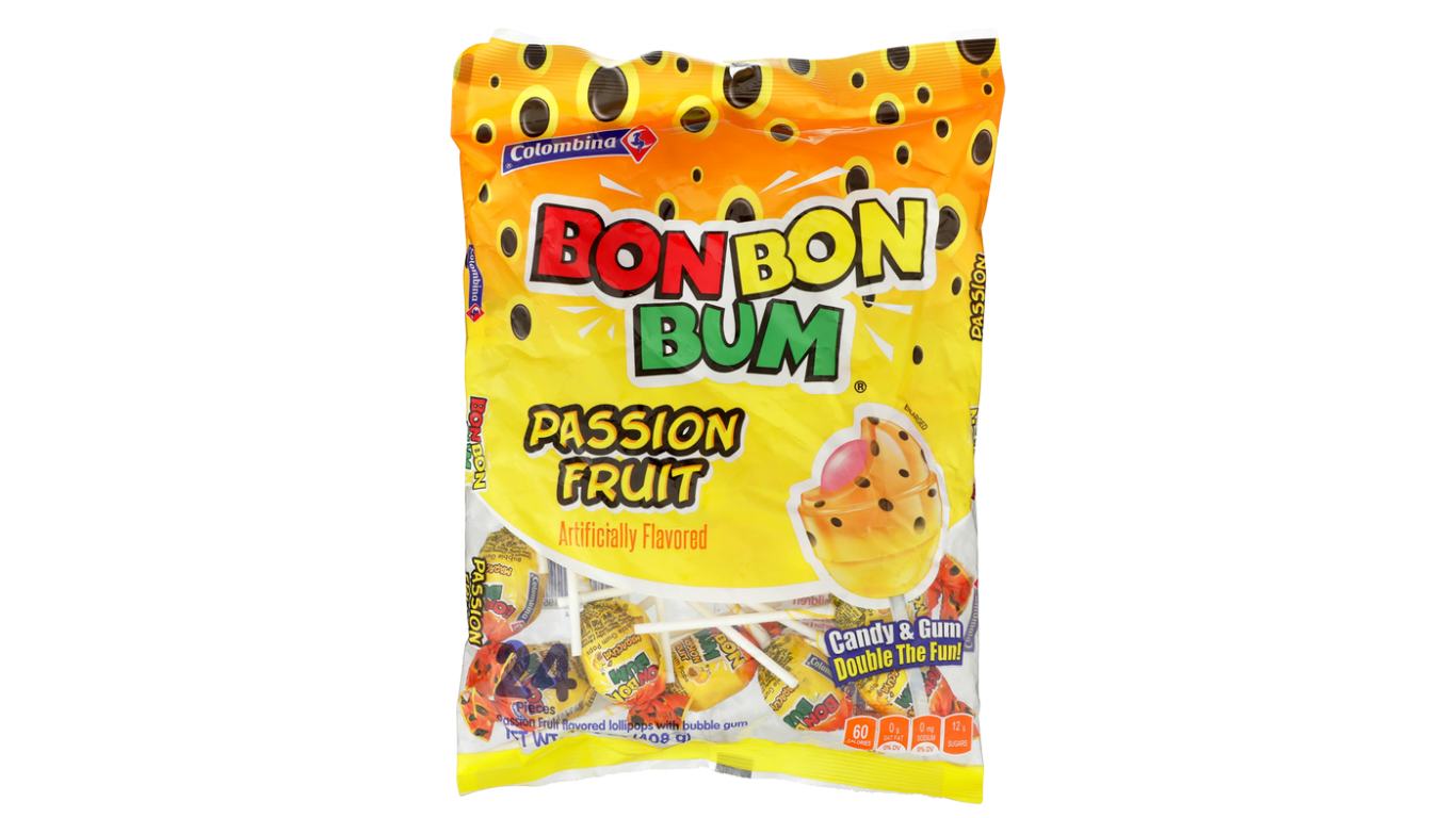 Bon bon bum Passion Fruit 24 Unidades 408gr COLOMBINA