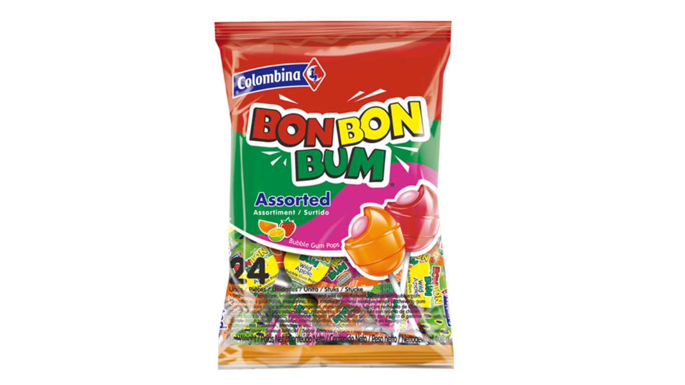 Bon Bon Bum Sabores Surtidos 24 Unidades 408gr COLOMBINA