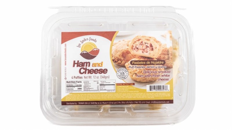 Pastel de Hojaldre Ham &amp; Cheese 4 Unidades 340gr LOS ANDES FOODS