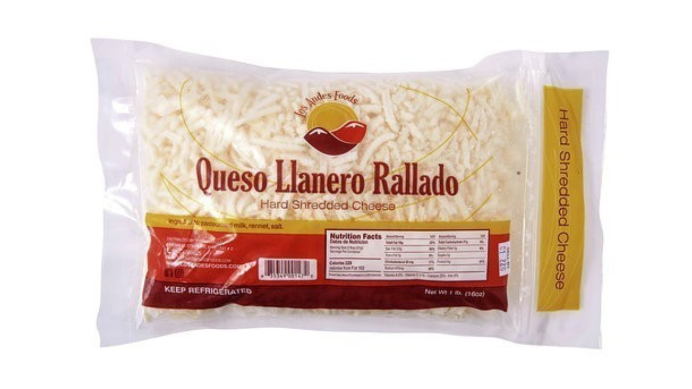 Queso Llanero Rallado 16oz LOS ANDES FOODS