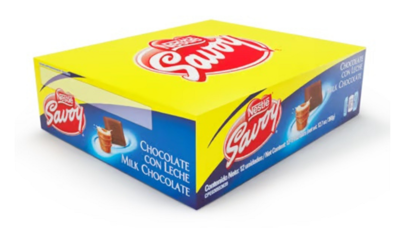 Savoy Chocolate Con Leche 12 Unidades 30gr NESTLE