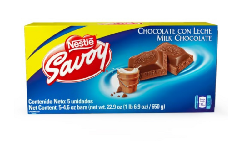 Savoy Chocolate Con Leche 5 Unidades 130gr NESTLE