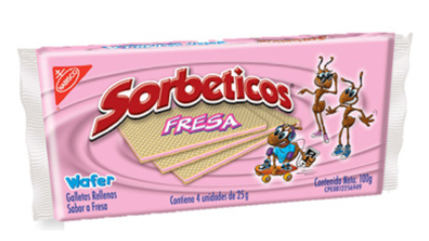 Sorbeticos Fresa 4 Unidades 100gr NABISCO