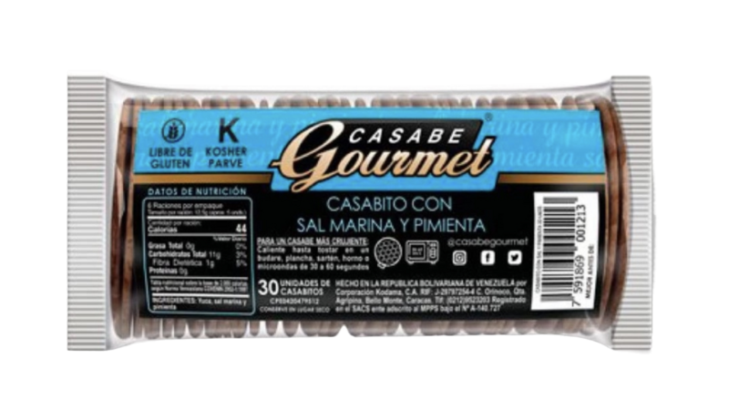 Galleta de Casabe Sal Marina Y Pimienta 70gr CASABE GOURMET