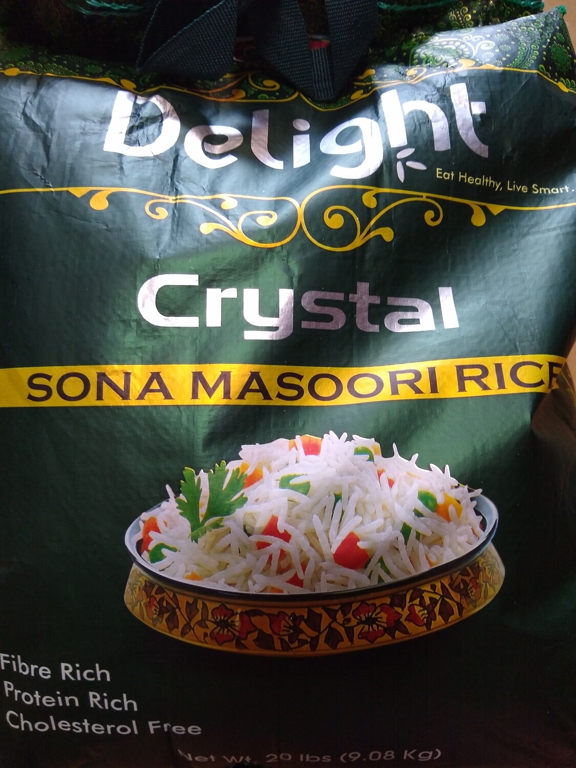 Deccan Delight Crystal Sona Masoori Rice 20lb