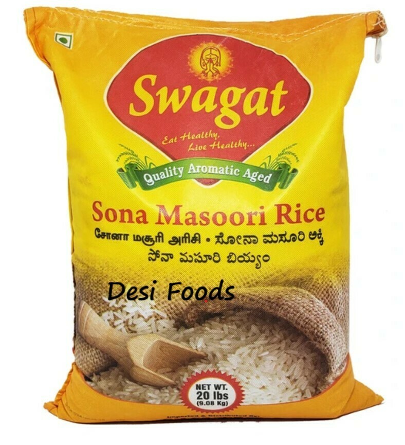 Swagat Sona Masoori Rice 20lb