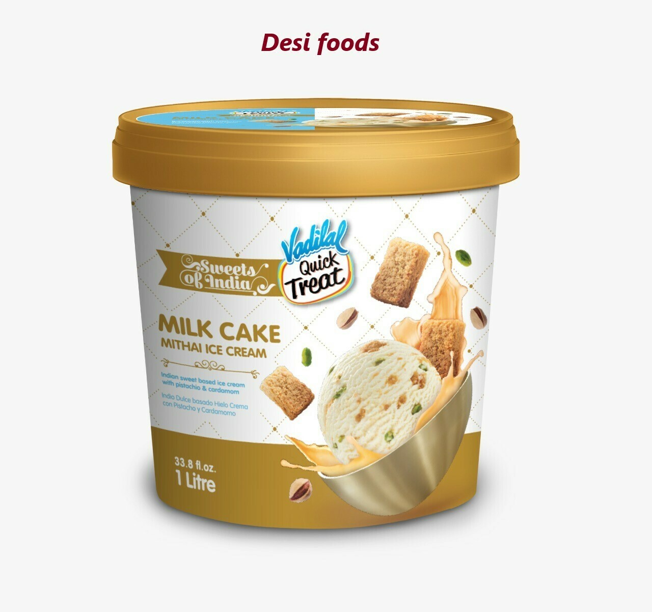 Vadilal Milk Cake Mithai ice Cream 1Ltr
