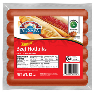 Alsafa Halal Beef Hotlinks 12oz