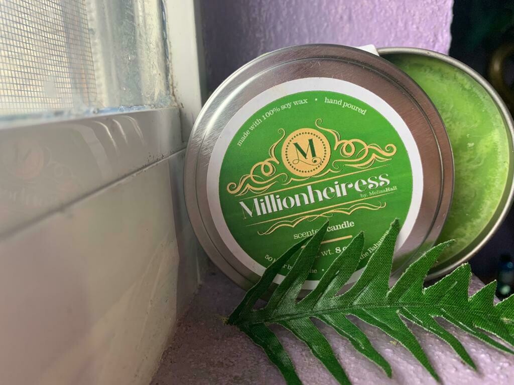 Millionheiress 100% Soy Wax Candle hand poured in the Bahamas