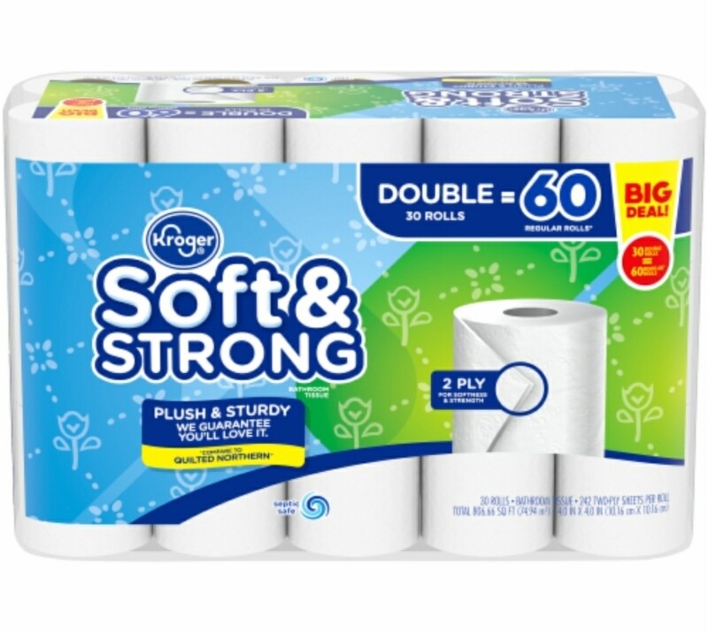 KrogerⒸ Soft &amp; Strong Double Roll Bath Tissue 30 Rolls (Limit 3)