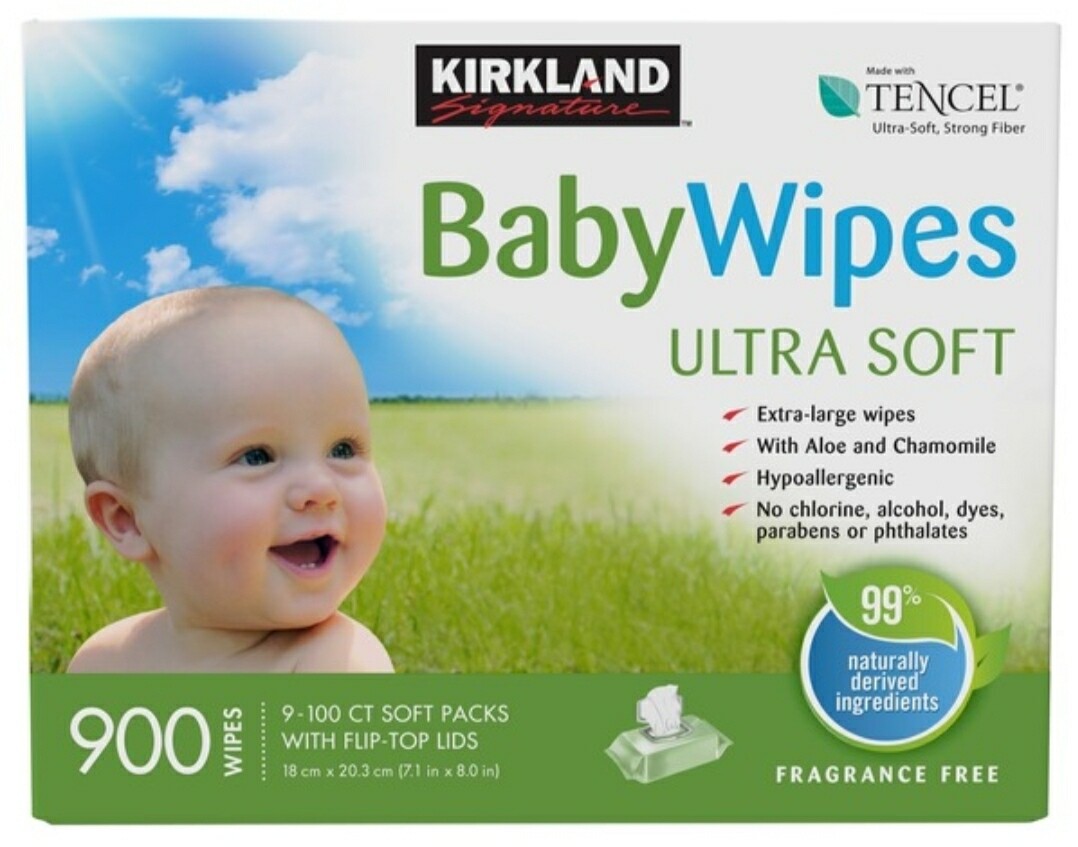 KirklandⒸ Signature Baby Wipes, 900 ct from Costco (Limit 2)