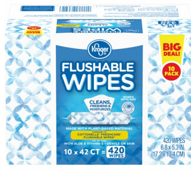 KrogerⒸ Flushable Wipes 420 Count (Limit 1)