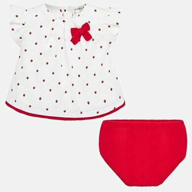 Conjunto blusón lazo y braguita bebé recién nacida Talla 4-6
