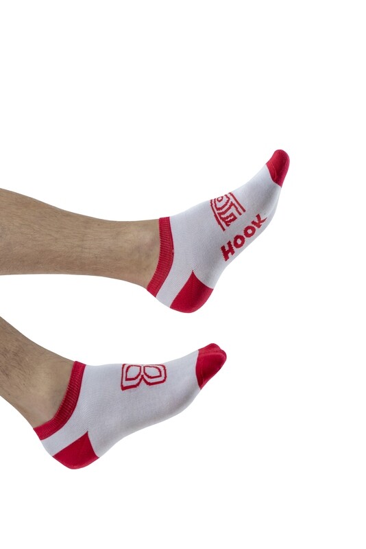 2 Pairs Foot Socks Red and White