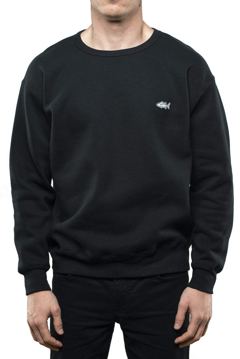 Black sweatshirt with tuna logo