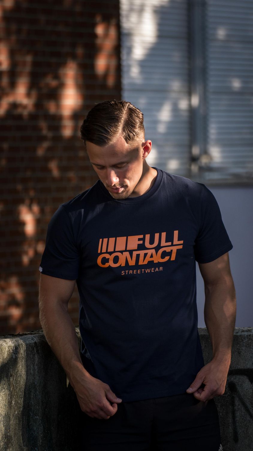 T-Shirt "Logo" - Navy/Orange