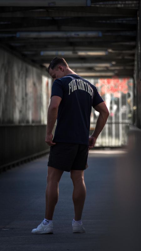 T-Shirt "Curved" - Navy