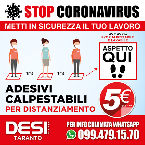 Adesivi Calpestabili per distanziamento Adesivi Calpestabili per distanziamento