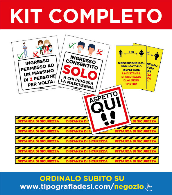 Kit Completo - Dispositivi Sicurezza Anti Covid-19 Kit Completo - Dispositivi Sicurezza Anti Covid-19