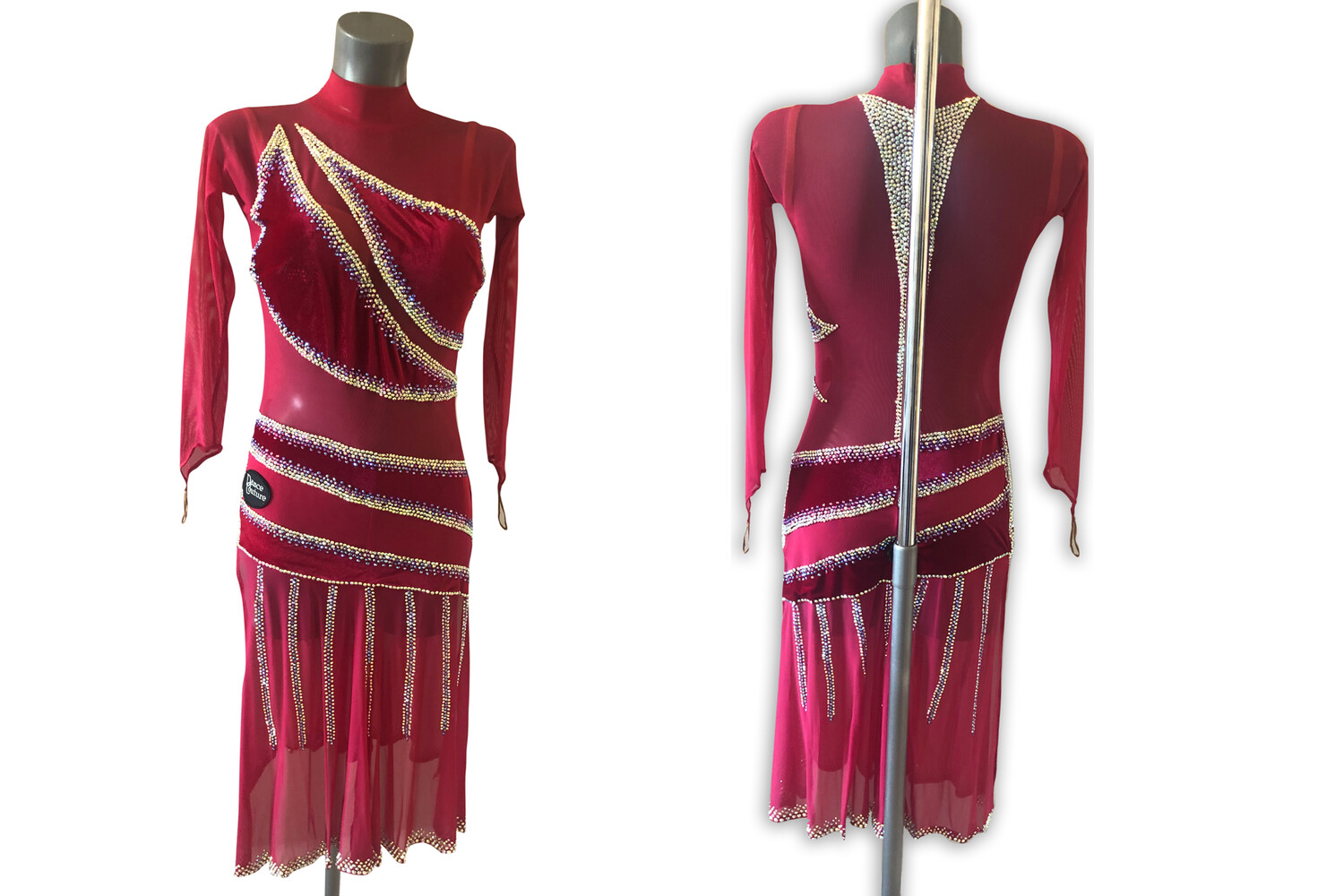 Cherry Red Mesh Latin
