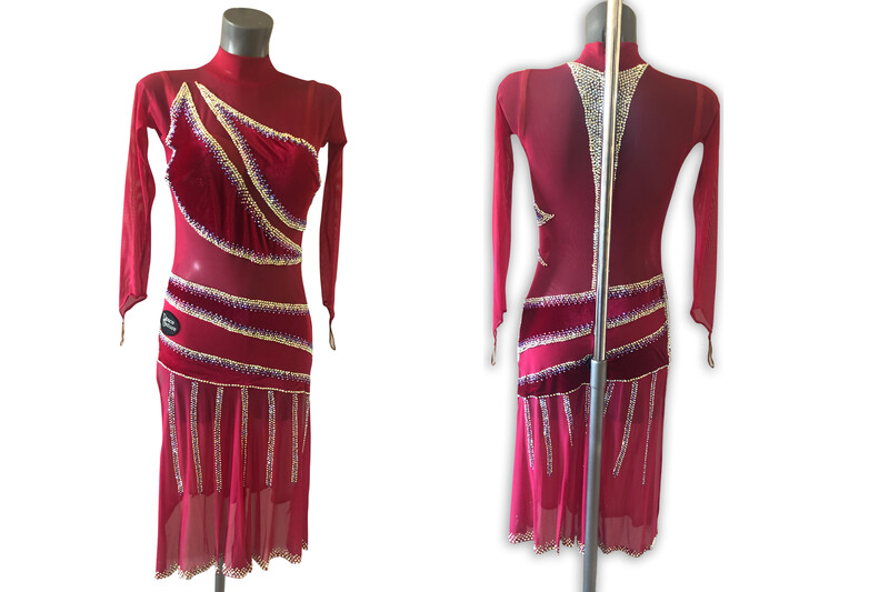 Cherry Red Mesh Latin