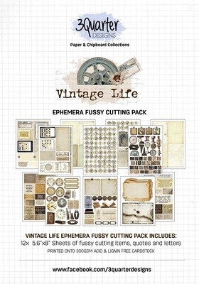 3 Quarter Designs - Ephemera Fussy Cutting Pack - Vintage Life