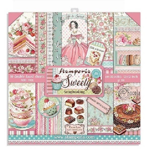 Stamperia - Sweety Collection - 12" x 12" Papers - 10 Sheets - SBBL78