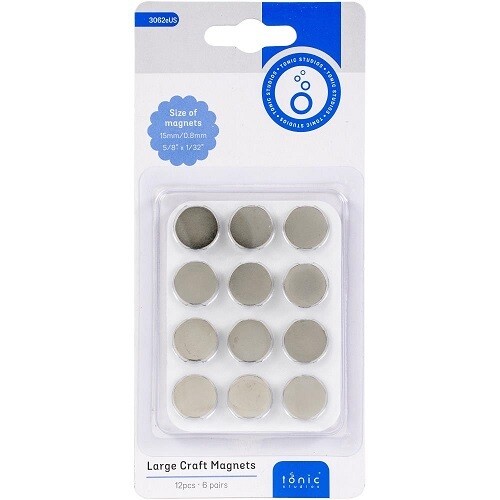 Tonic - Craft Magnets Large 15mm - 12 pack - 625x.625 inch