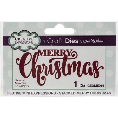 Creative Expressions Craft Dies By Sue Wilson -  Stacked Merry Christmas - CEDME014