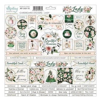 Mintay By Karola - Lady - Cardboard Stickers - 12 x 12 Sheet