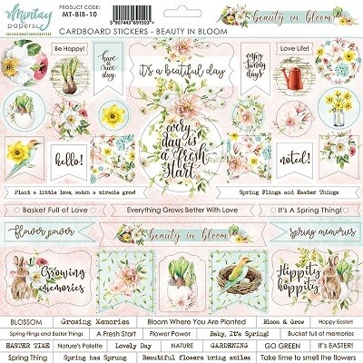 Mintay By Karola  - Beauty In Bloom - Cardboard Stickers - 12 x 12 Sheet