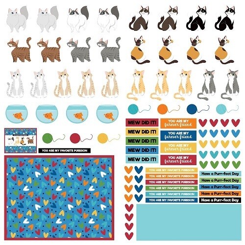 Photoplay - Cat Lover Collection - Die Cut Sheet -12 x 12