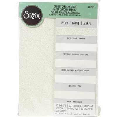 Sizzix - Surfacz Opulent Cardstock Pack - Ivory - 50 sheets 8.5" x 11"