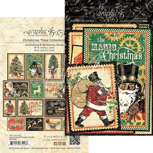 Graphic 45 - Christmas Magic Collection - Ephemera and Journalling Cards - 32 pieces - 4502123