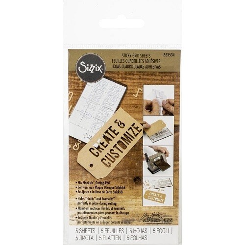 Sizzix - Adhesive Sticky Grid Sheets - Designed by Tim Holtz 2.5" x 4.5" - 5 pack - 663534