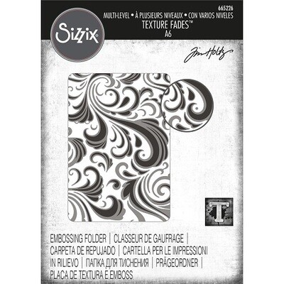 Sizzix - Designed By Tim Holtz - 3D Texture Fades - Embossing Folder - Swirls - 665226