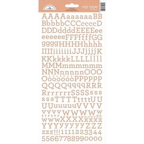 Doodlebug - My Type Alphabet Stickers - Coral