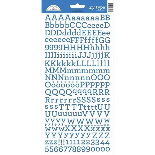 Doodlebug - My Type Alphabet Stickers - Blue Jean