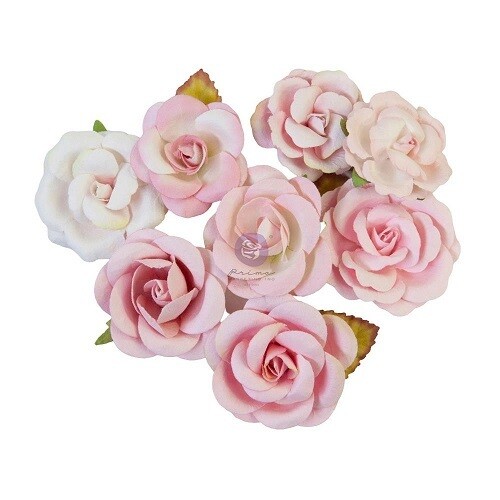 Prima Marketing - Mulberry Paper Flowers - Magic Love Collection - Pink Dream - 652746 - 8 pcs