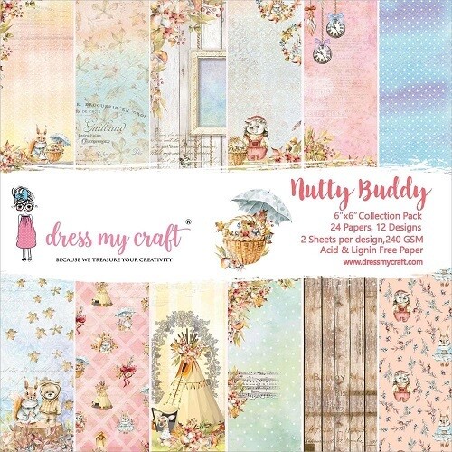 Dress My Craft - 6&quot; x 6&quot;- Nutty Buddy - Scrap Pad