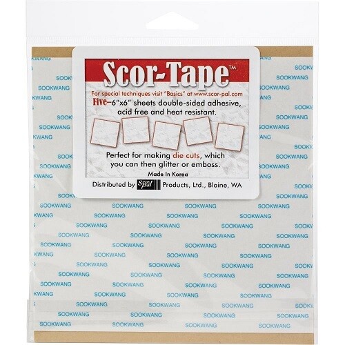 Scor-Pal - Double Sided Tape Sheets - 6" x 6" - 5Pack - SP210