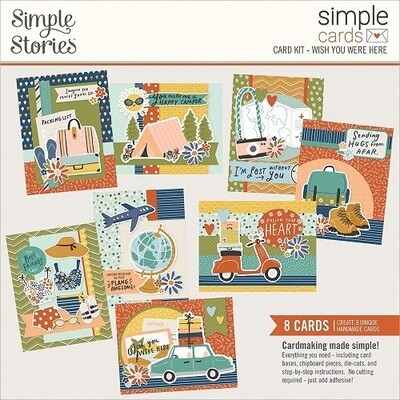 Simple Stories - Simple Card Kit - Safe Travels Collection - Wish You Were Here - 8 Cards