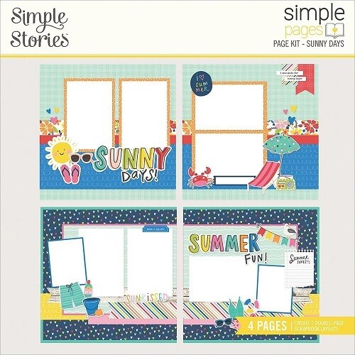 Simple Stories - Simple Pages Page Kit - Sunny Days - Sunkissed Collection -  SUN15129 - 4 Page Layout Kit