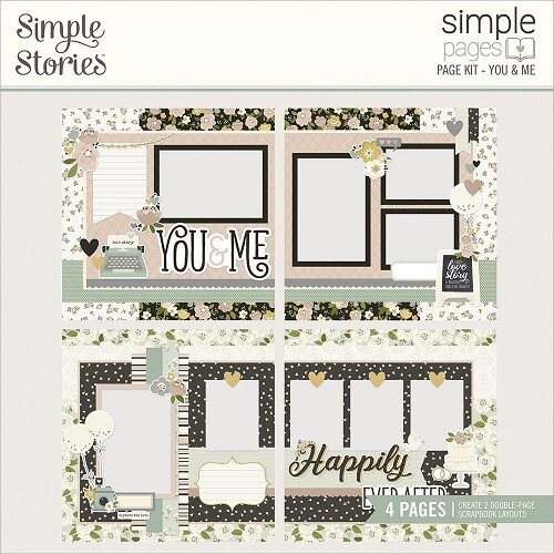 Simple Stories - Simple Pages Page Kit - You & Me -  Happily Ever After Collection - HPP15528 - 4 Page Layout Kit
