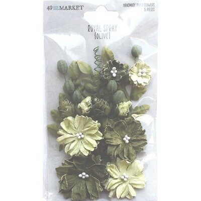 49 & Market - Royal Spray - Paper Flowers - Olive - RS-34017