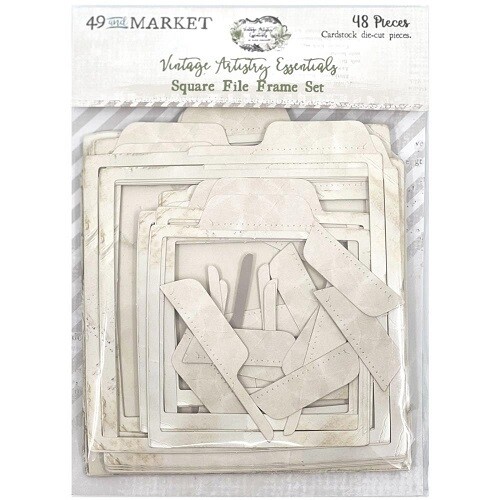 49 & Market - Vintage Artistry - Essentials - Square File Frames - 48 Pcs - VAE33690